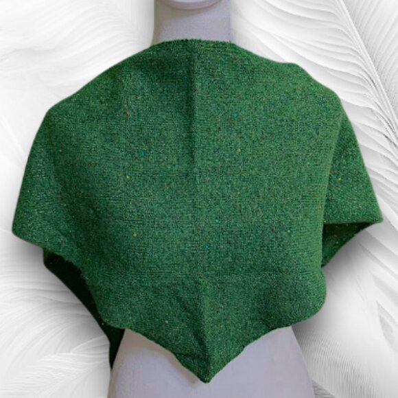 Soft Green Sparkly Knit Shawl Wrap Scarf - Picture 2 of 4